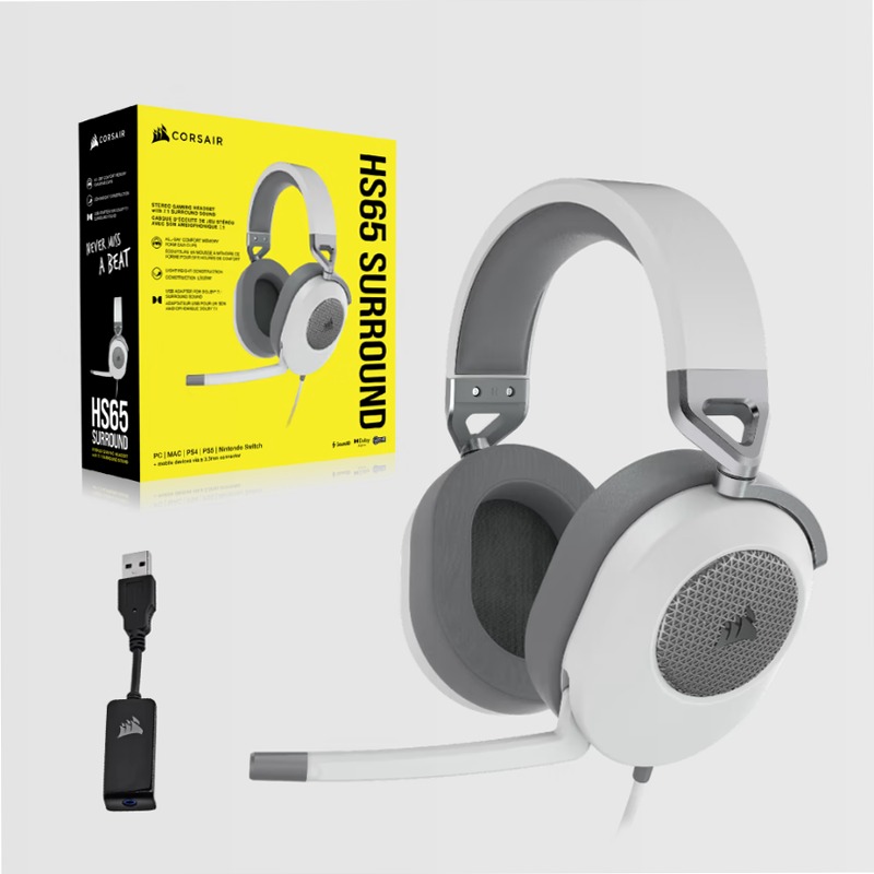 Cuffia Gaming HS65 SURROUND - Bianco