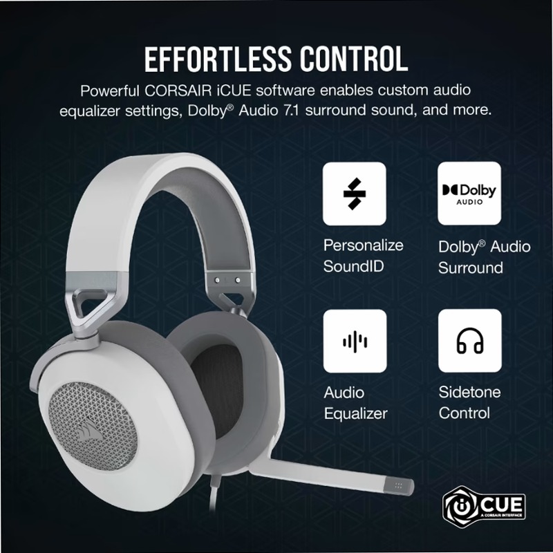 Cuffia Gaming HS65 SURROUND - Bianco