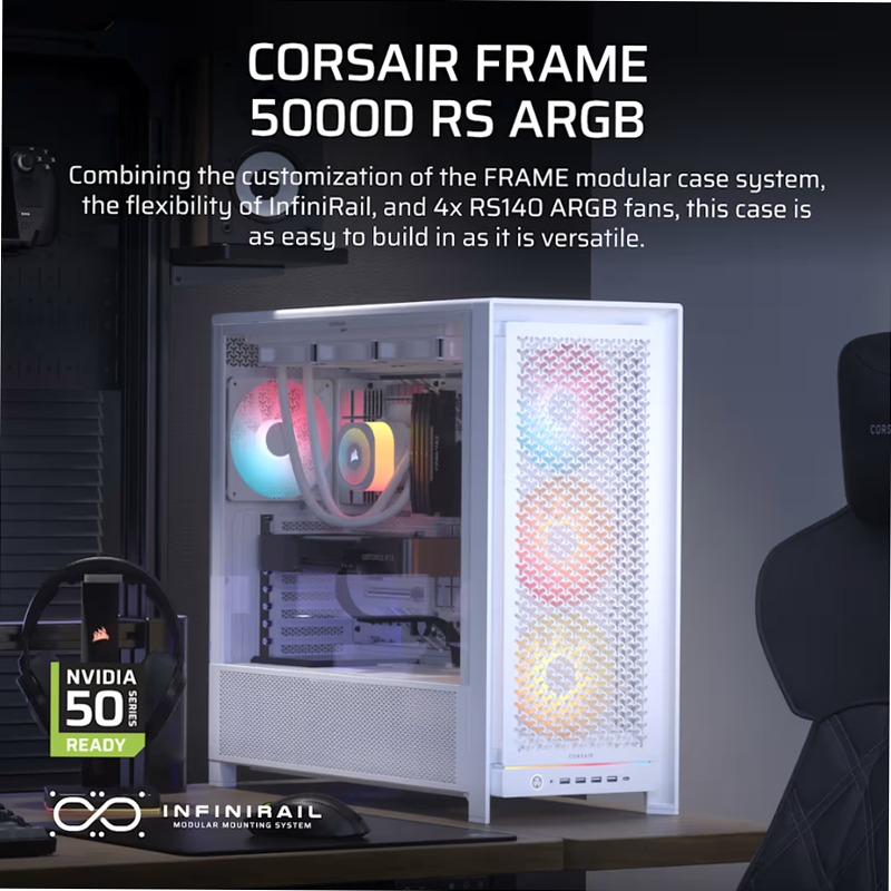 Case PC Mid-Tower CORSAIR FRAME 5000D RS ARGB - BIANCO