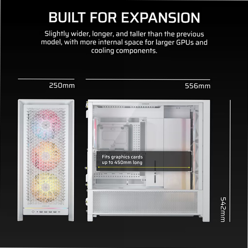 Case PC Mid-Tower CORSAIR FRAME 5000D RS ARGB - BIANCO