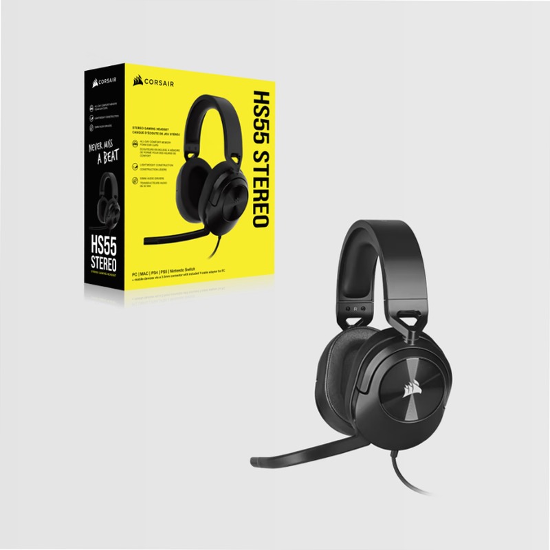Cuffia gaming cablata HS55 STEREO - Carbonio