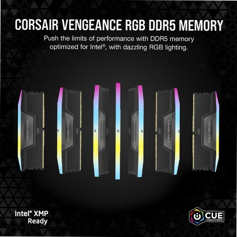 VENGEANCE® RGB 32GB (2x16GB) DDR5 DRAM Up To 6800MT/s CL32
