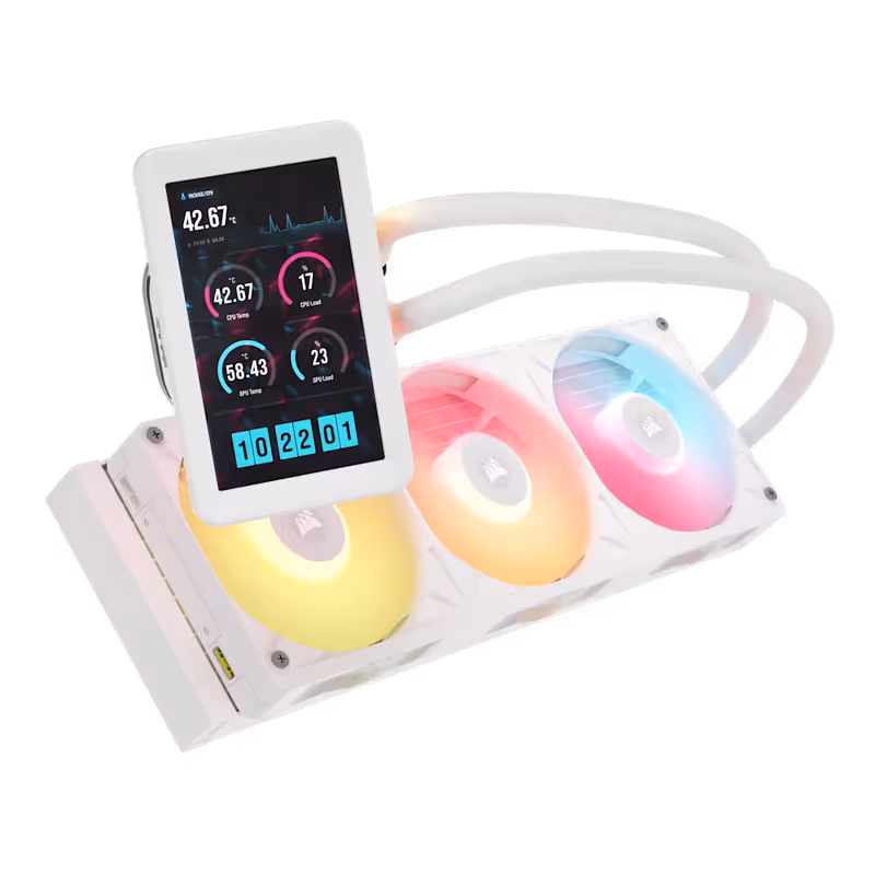 Dissipatore a liquido per CPU iCUE LINK TITAN II 360 RX LCD - Bianco