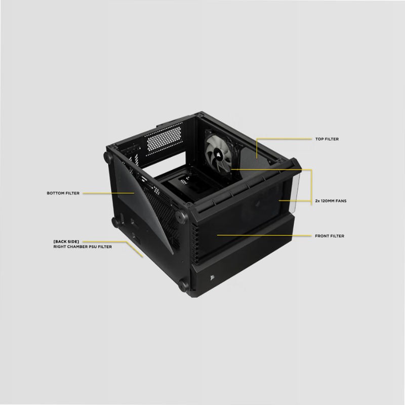 Case Micro ATX Crystal Series 280X in vetro temprato - Nero