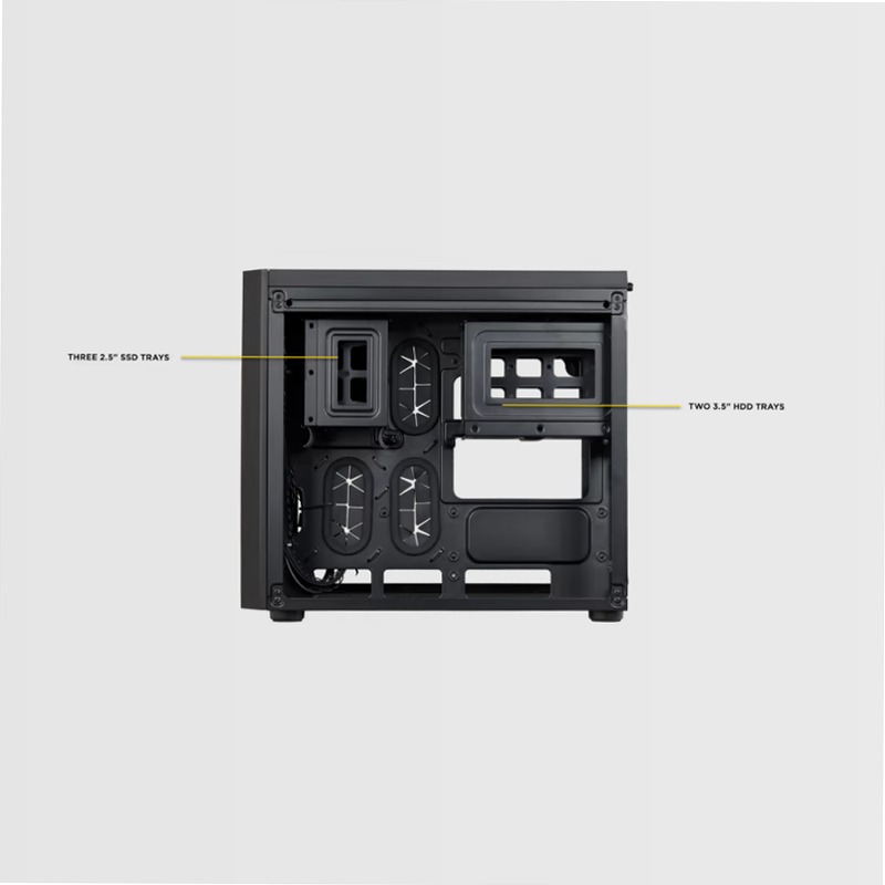 Case Micro ATX Crystal Series 280X in vetro temprato - Nero