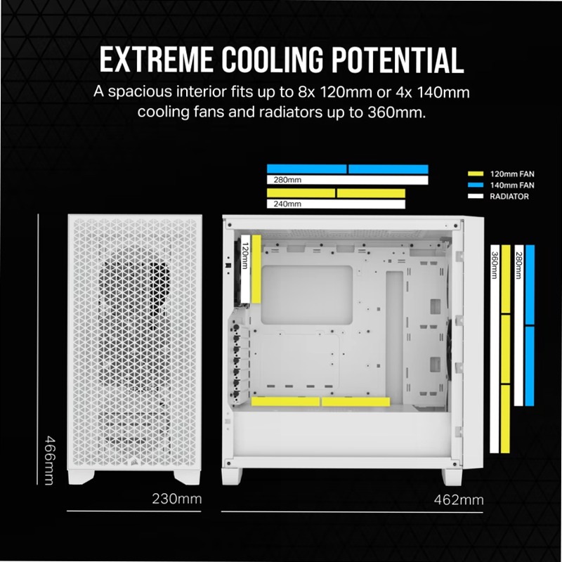 Case PC Mid-Tower 3000D AIRFLOW - Bianco