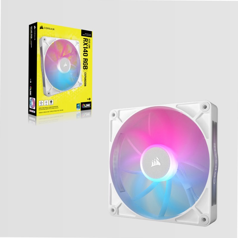 Espansione per ventola PWM iCUE LINK RX140 RGB - Bianco 140mm