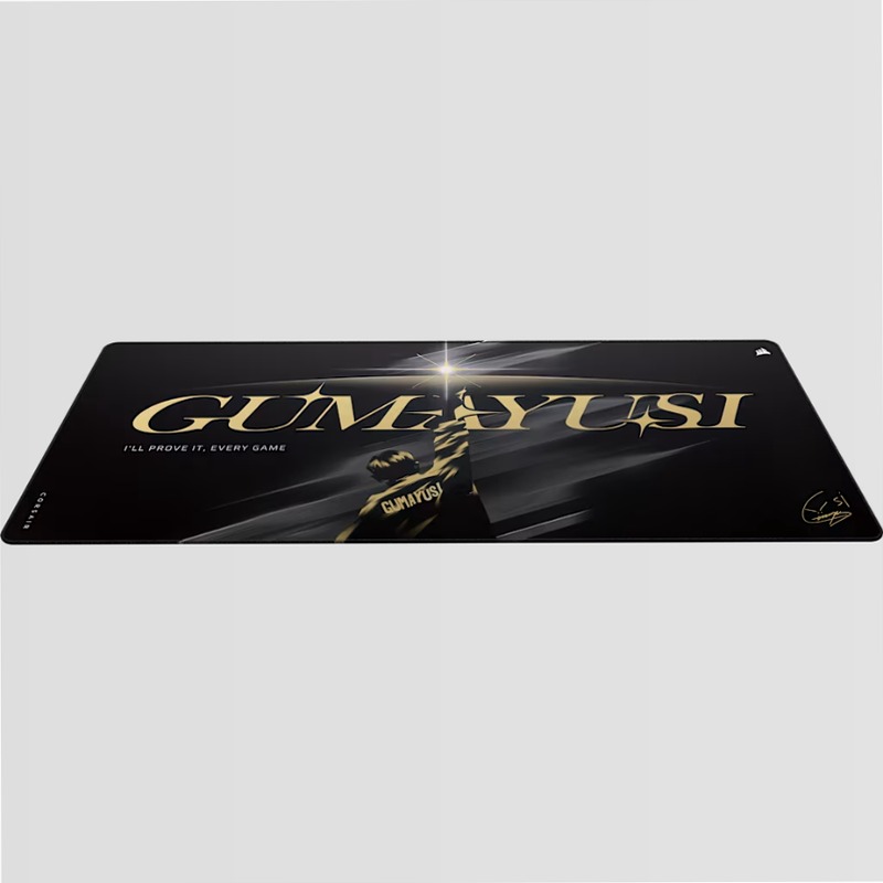 Mouse pad gaming in tessuto anti-sfilacciamento MM 2XL - Nero/Oro - Edizione limitata Gumayusi