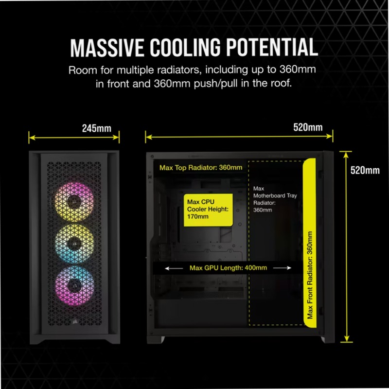 Case mid-tower iCUE 5000D RGB AIRFLOW - Black 3