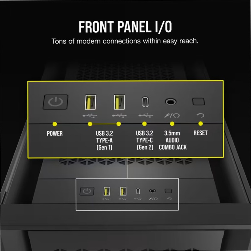Case mid-tower iCUE 5000D RGB AIRFLOW - Black 3