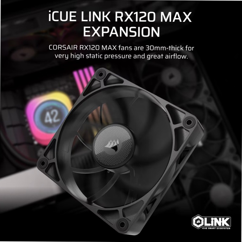 Ventole PWM iCUE LINK RX120 MAX da 120 mm 120mm