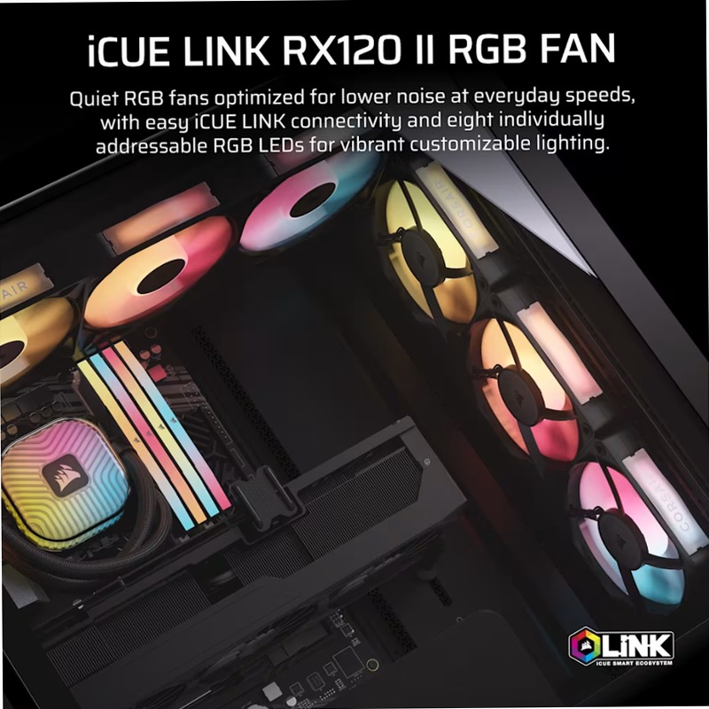 Ventole PC RGB PWM iCUE LINK RX120 II