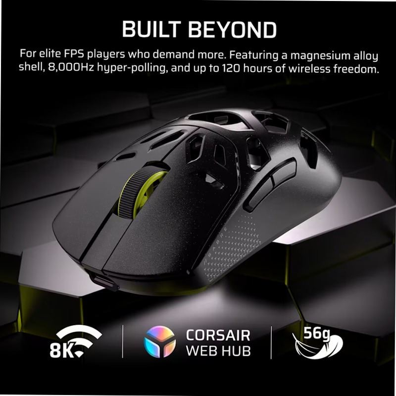Mouse gaming SABRE v2 PRO WIRELESS IN LEGA DI MAGNESIO - Nero