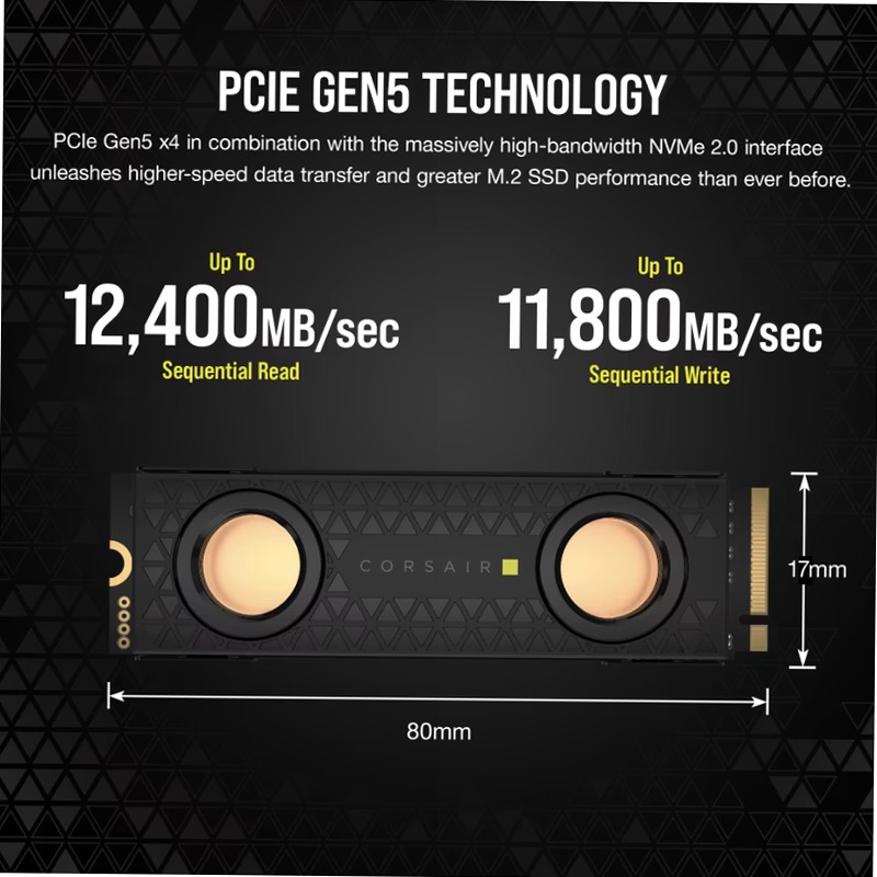 SSD M.2 NVMe 2.0 Gen5 x4 MP700 PRO da 2 TB Hydro X Series