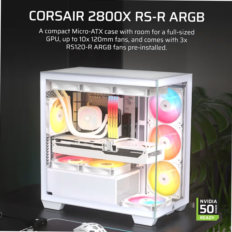 Case Micro-ATX RS-R ARGB - Bianco 3