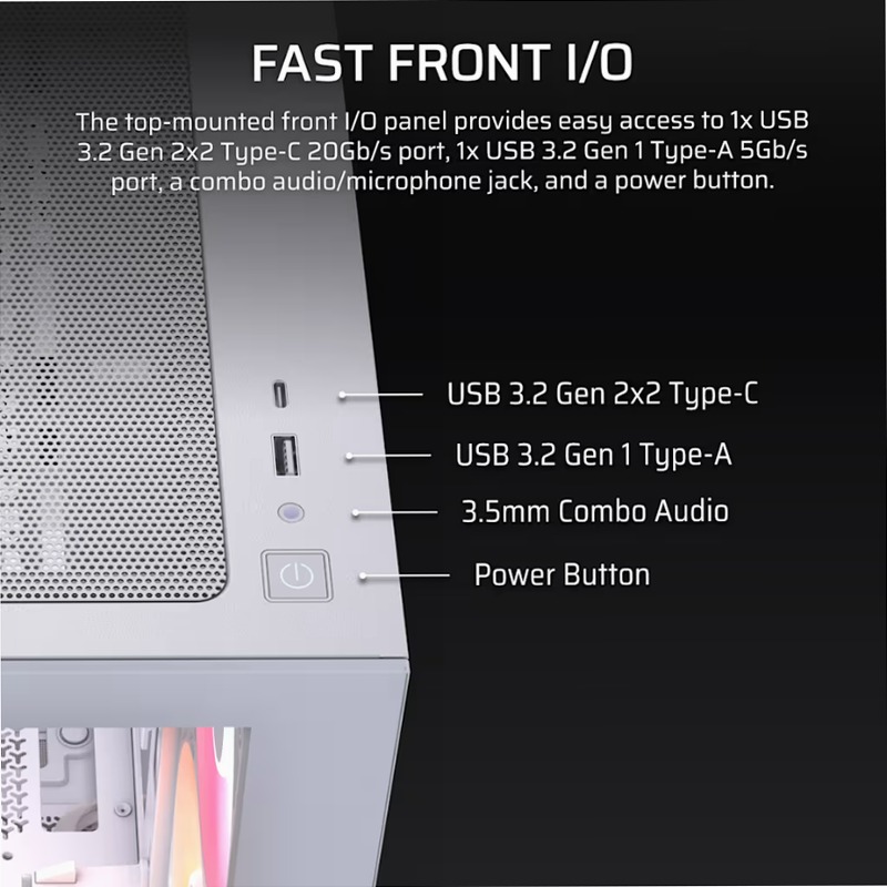 Case Micro-ATX RS-R ARGB - Bianco 3