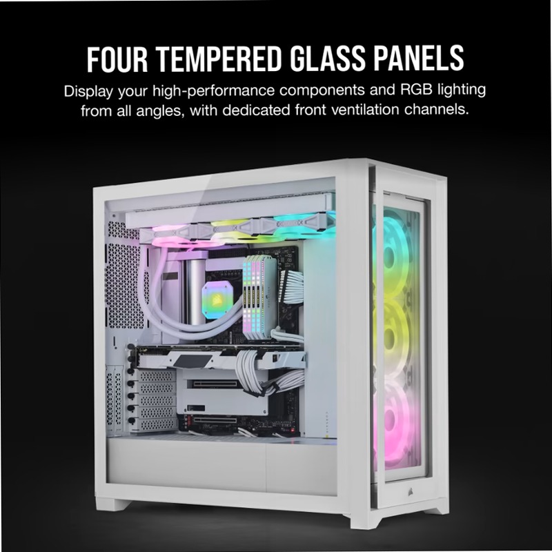 Case ATX mid-tower iCUE 5000X RGB QL Edition — True White