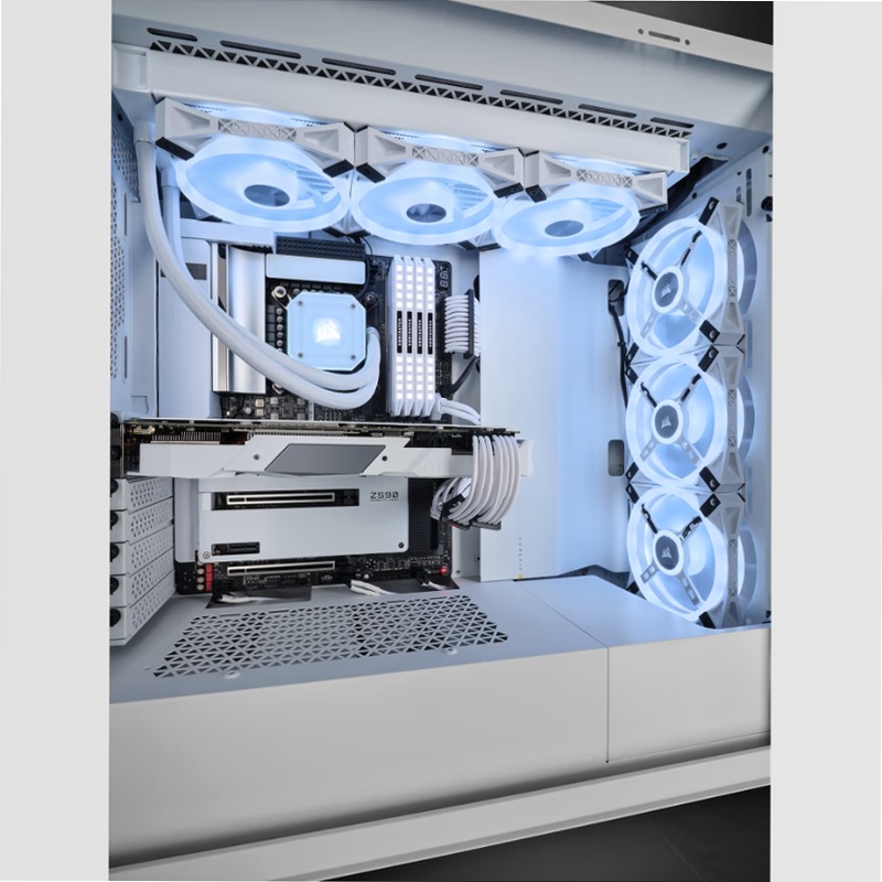 Case ATX mid-tower iCUE 5000X RGB QL Edition — True White