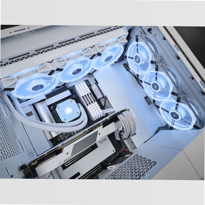 Case ATX mid-tower iCUE 5000X RGB QL Edition — True White