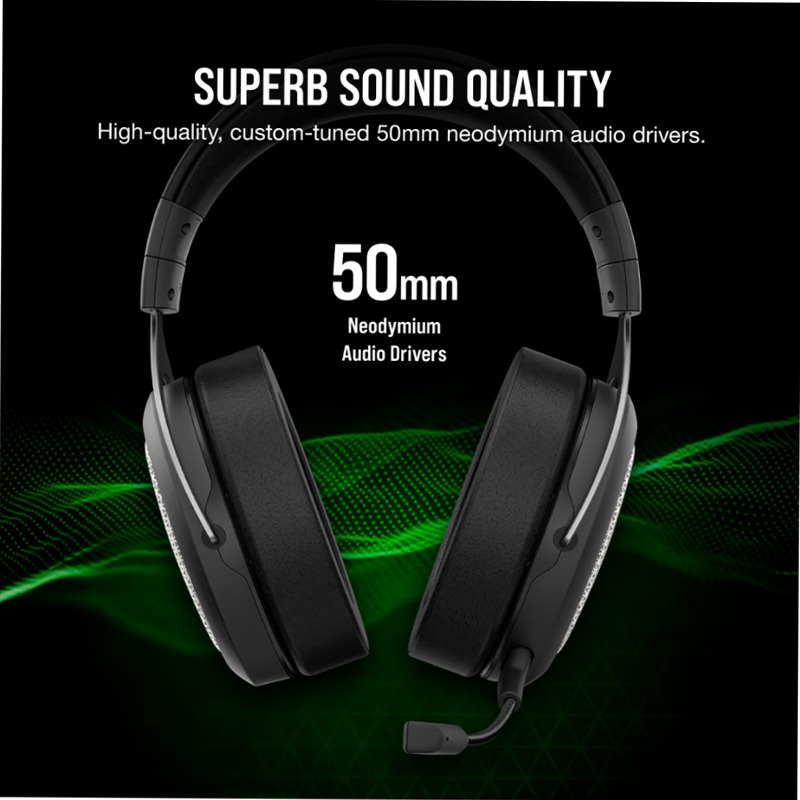 Cuffie gaming CORSAIR HS75 XB WIRELESS per Xbox Nero