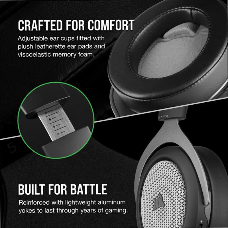 Cuffie gaming CORSAIR HS75 XB WIRELESS per Xbox Nero