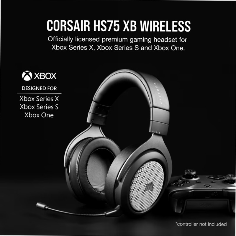 Cuffie gaming CORSAIR HS75 XB WIRELESS per Xbox Nero