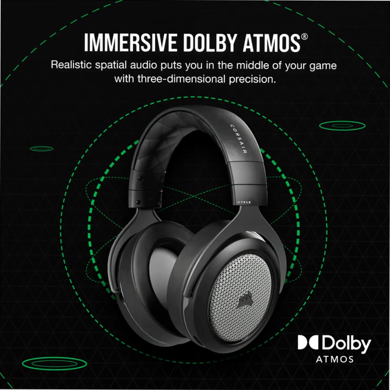 Cuffie gaming CORSAIR HS75 XB WIRELESS per Xbox Nero