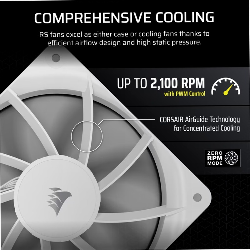 Ventola RS120 PWM da 120 mm - Bianco 120mm