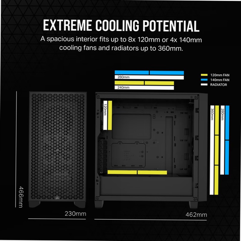 Case PC Mid-Tower 3000D AIRFLOW - Nero