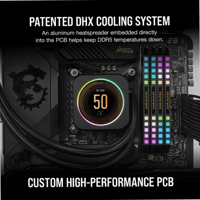DOMINATOR® PLATINUM RGB 64GB (2x32GB) DDR5 DRAM Up To 6000MT/s CL30 AMD EXPO & Intel XMP