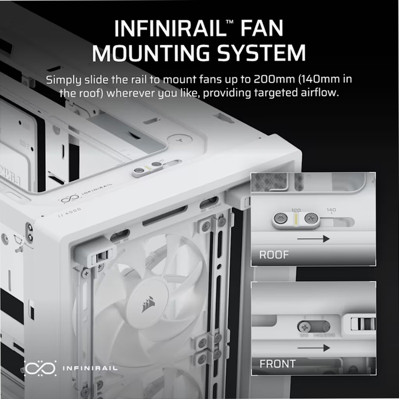 Case per PC mid-tower modulare FRAME 4000D WOOD RS - Bianco/Rovere