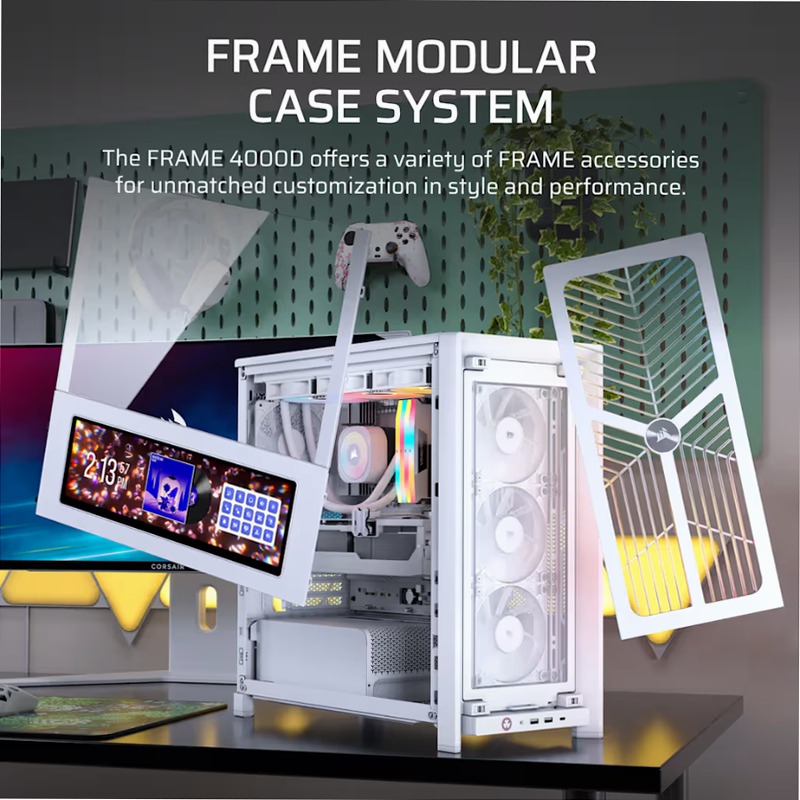 Case per PC mid-tower modulare FRAME 4000D WOOD RS - Bianco/Rovere