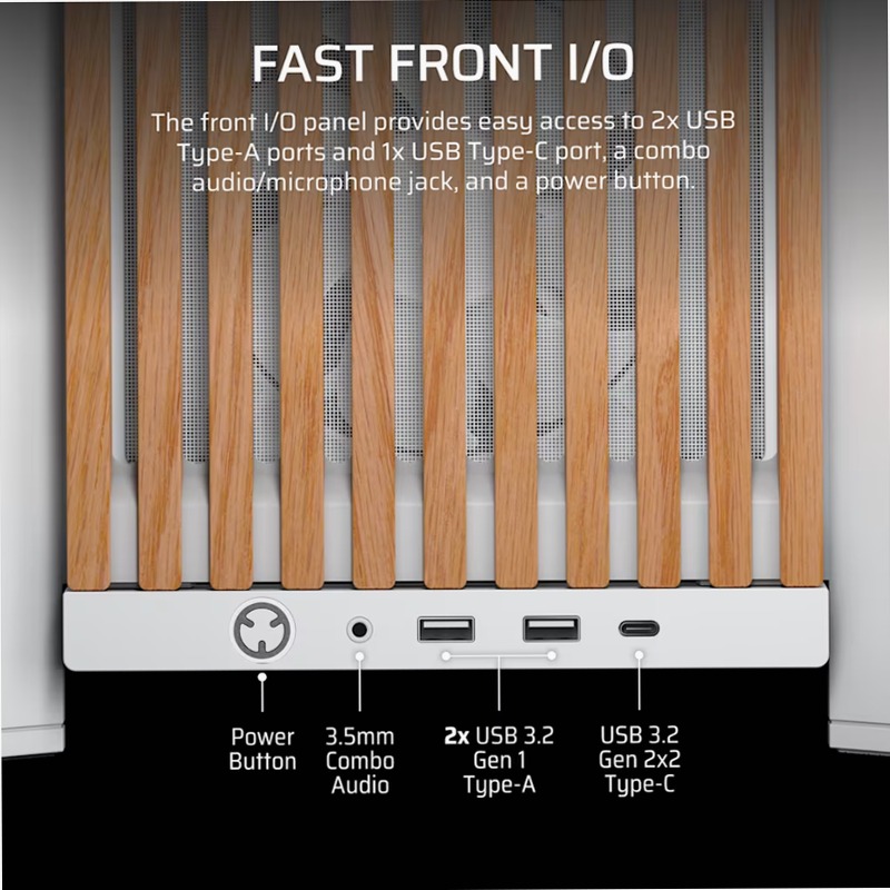 Case per PC mid-tower modulare FRAME 4000D WOOD RS - Bianco/Rovere