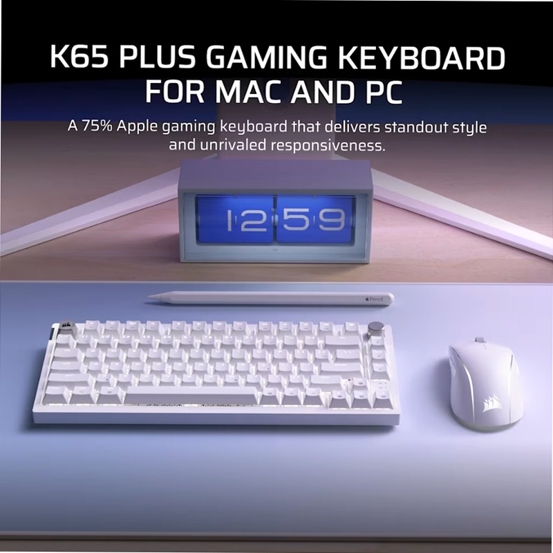 Tastiera Gaming K65 PLUS 75% RGB - Bianco Brina Plastica Wireless 2.4 GHz