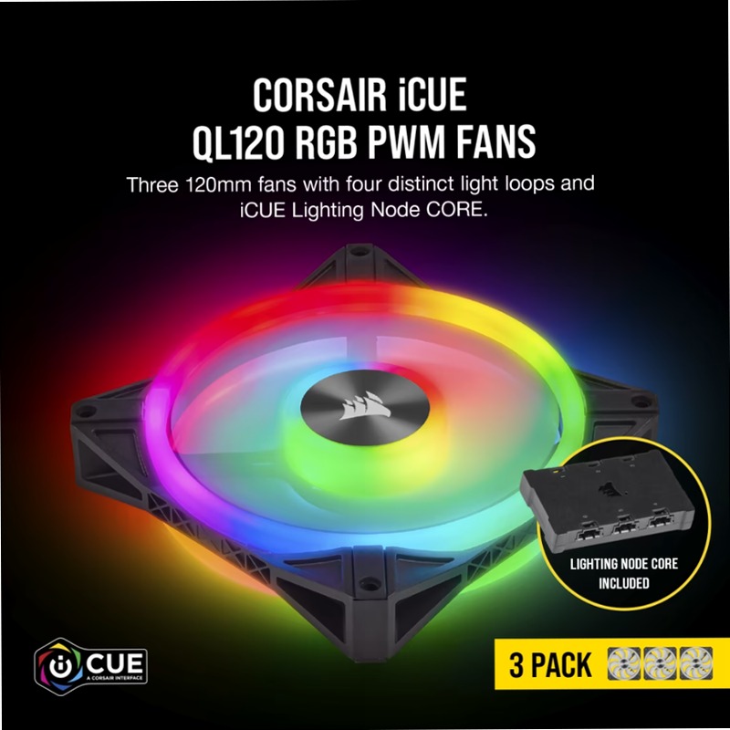 Ventole PWM iCUE QL120 RGB da 120 mm 120mm