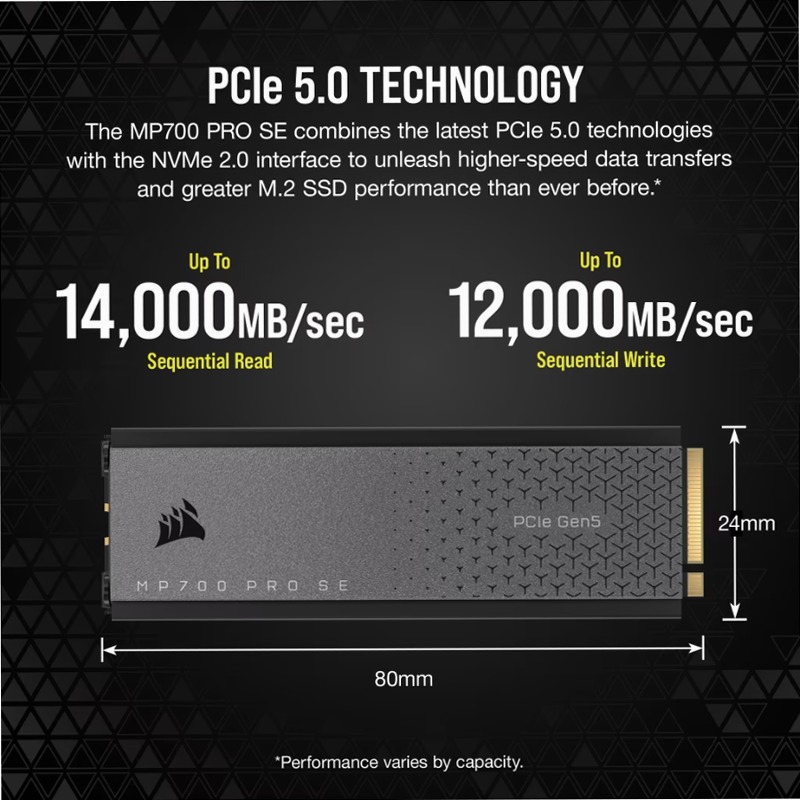 SSD M.2 NVMe PCIe 5.0 x4 MP700 PRO SE da 2 TB