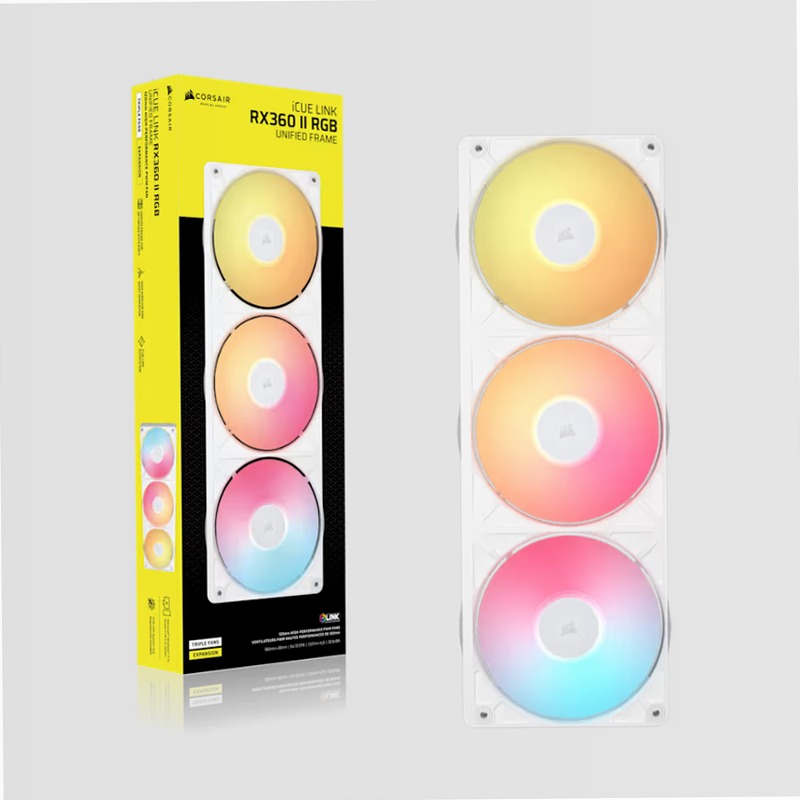 Espansione per ventole PC RGB PWM a telaio unificato iCUE LINK RX360 II - Bianco