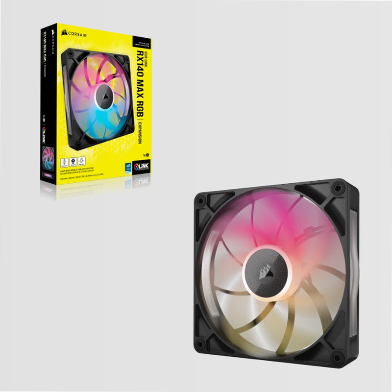 Espansione ventole PWM a spessore maggiorato iCUE LINK RX140 MAX RGB da 140 mm 140mm