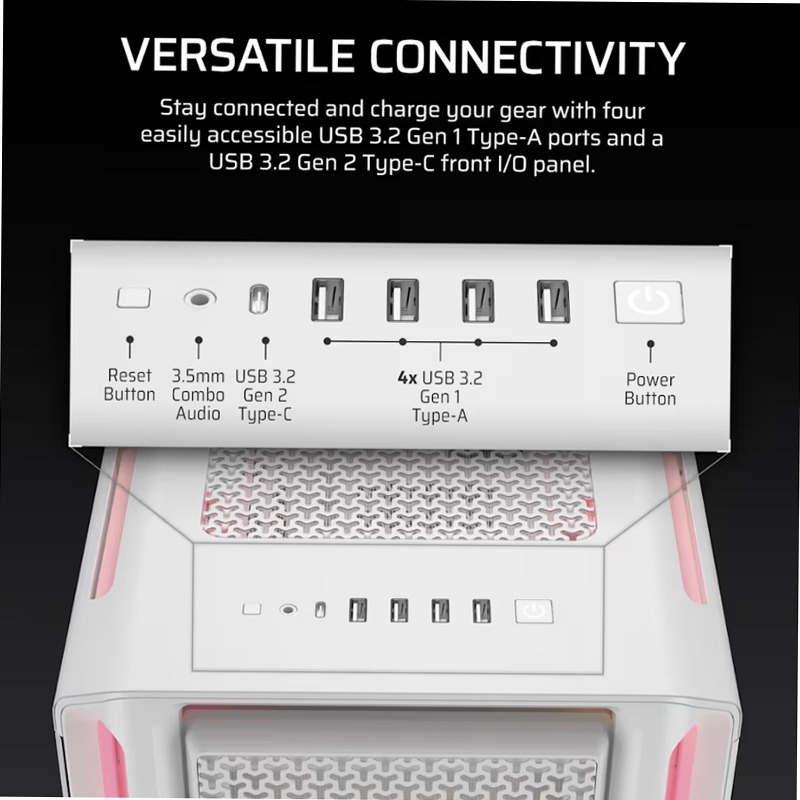 Case PC Mid-Tower iCUE LINK 5000T LX RGB - Bianco