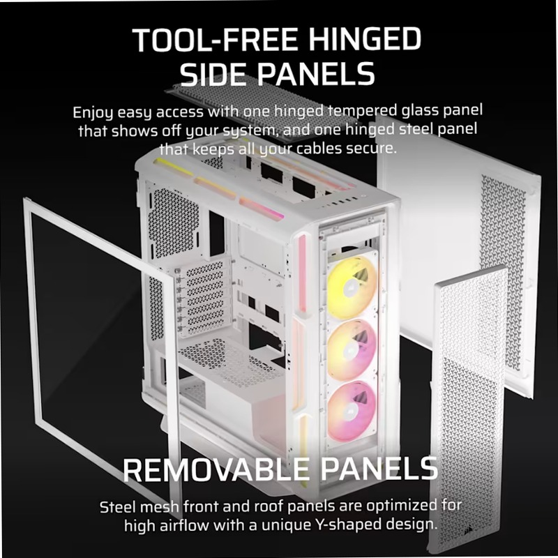 Case PC Mid-Tower iCUE LINK 5000T LX RGB - Bianco