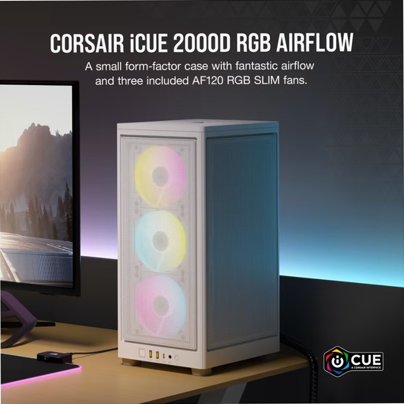 Case PC Mini-ITX 2000D RGB AIRFLOW - Bianco