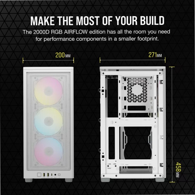Case PC Mini-ITX 2000D RGB AIRFLOW - Bianco
