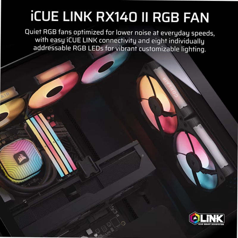 Espansione per ventole PC RGB PWM iCUE LINK RX140 II