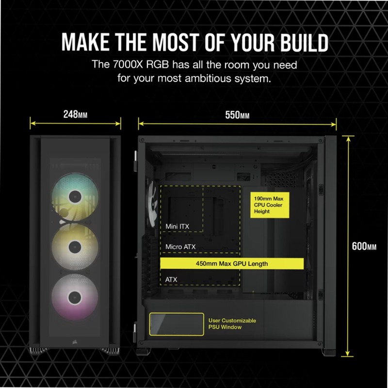 Case PC ATX Full-Tower iCUE 7000X RGB - Nero