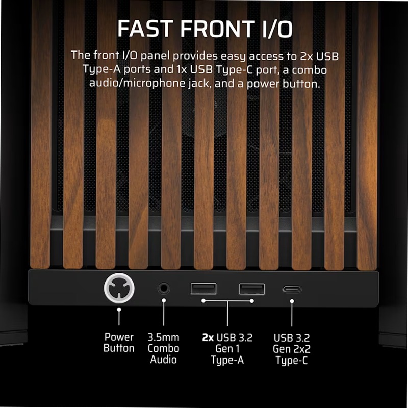Case PC Mid-Tower Modulare 4000D Wood RS - Nero/Noce 4