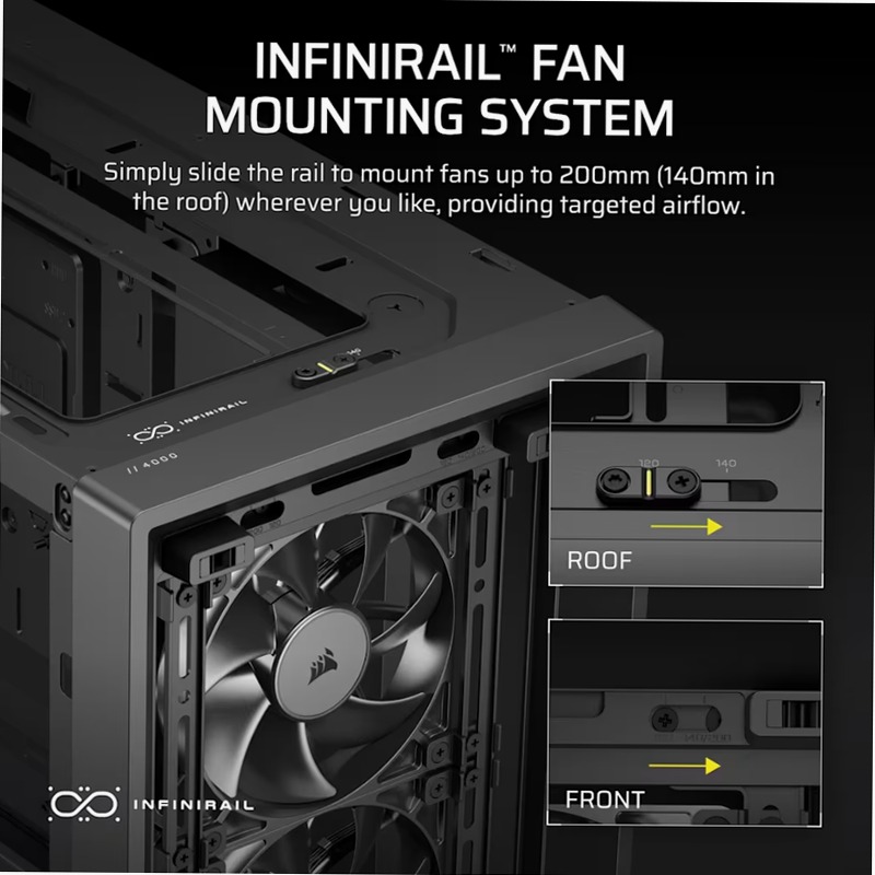 Case PC Mid-Tower Modulare 4000D Wood RS - Nero/Noce 4
