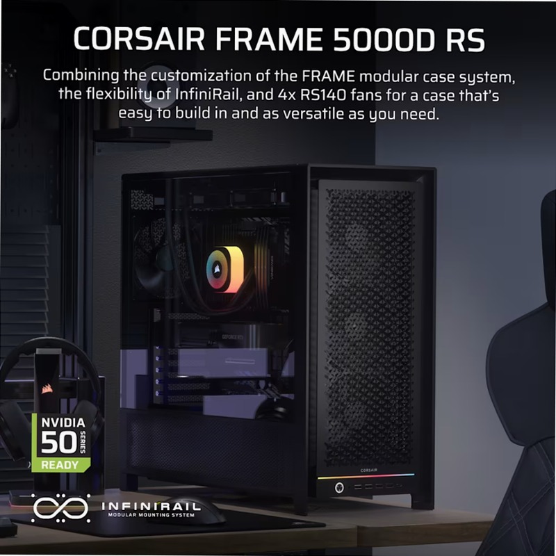 CASE PER PC MID-TOWER CON FLUSSO D’ARIA ELEVATO FRAME 5000D RS
