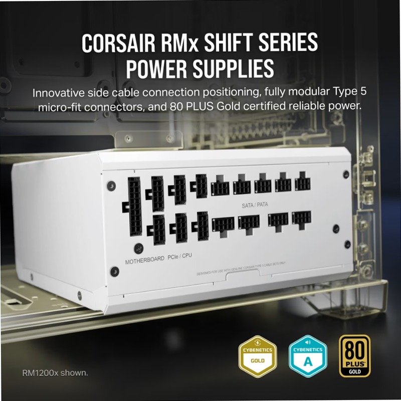 Alimentatore ATX RM1000x SHIFT interamente modulare 80 PLUS Gold - Bianco (EU)