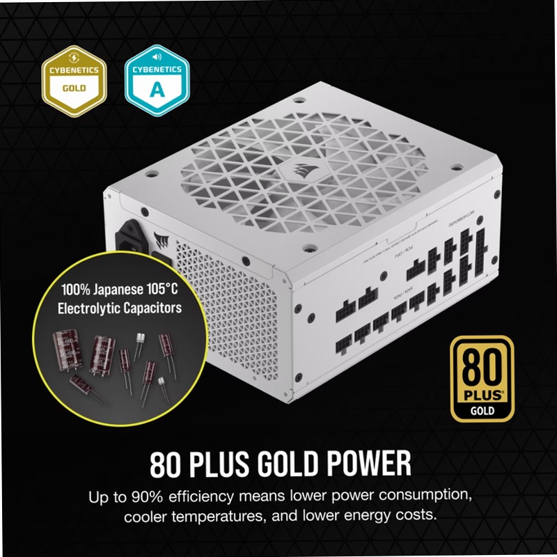 Alimentatore ATX RM1000x SHIFT interamente modulare 80 PLUS Gold - Bianco (EU)