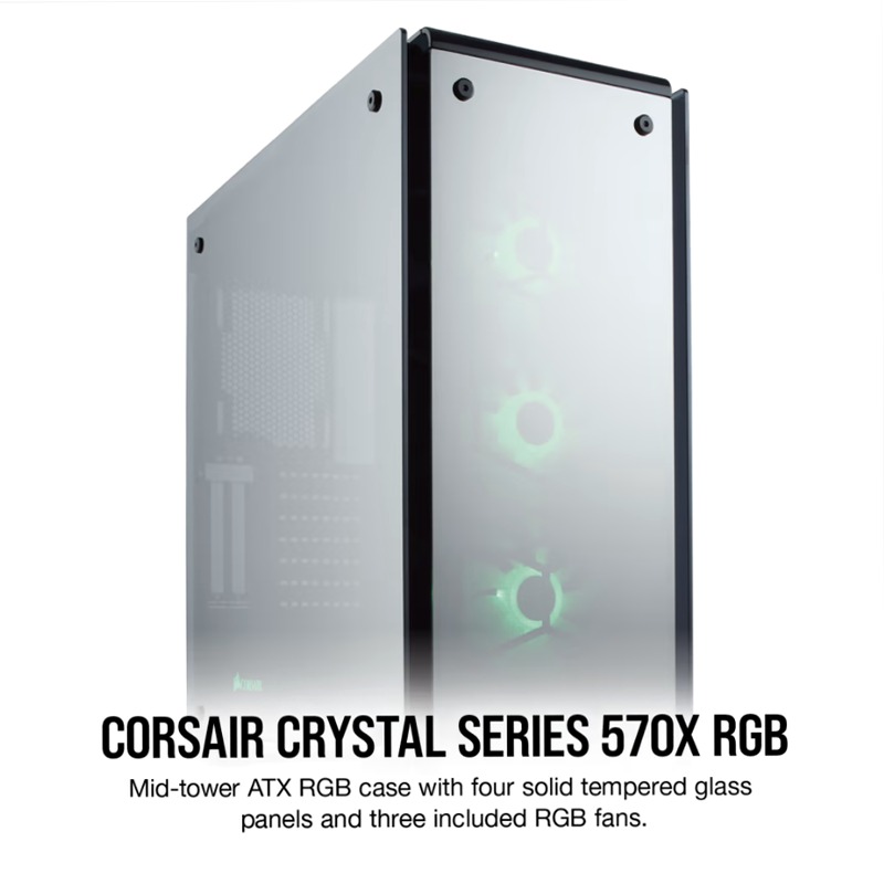 Case Mid-Tower ATX Premium Crystal 570X RGB Mirror Black